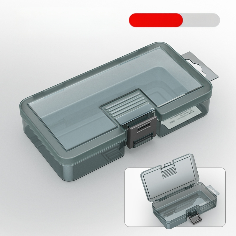 Plasztikus alkatrész tároló doboz többszintes rekeszekkel és megerősített válaszfalakkal, levehető elválasztókkal csavarokhoz, fúrófejekhez és elektronikai alkatrészekhez