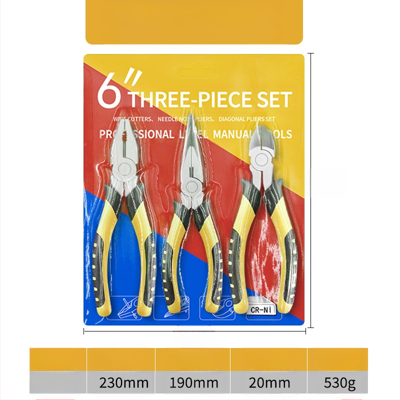 Pramonės lygio replės rinkinys: adatos nosies replės, kampinės replės, aukšta kietumas; svoris 0,7, pjovimo skersmuo 4, žandikaulių ilgis 85, forma: aštrus nasas