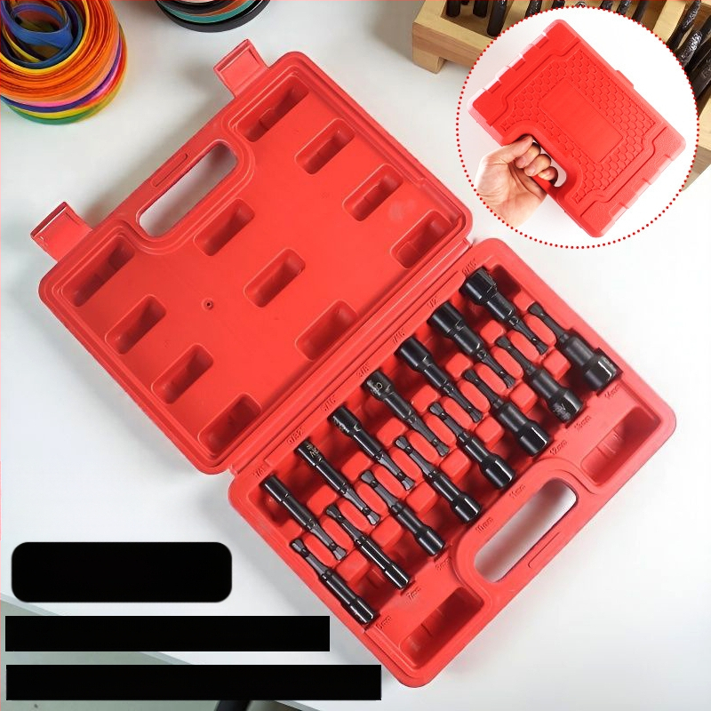 Σετ με εξάγωνο άξονα και κεφαλές υποδοχής για ηλεκτρικό τρυπάνι και κατσαβίδι, χάλυβας άνθρακας, 9/14 τεμάχια, οικιακή χρήση και επισκευές μηχανών