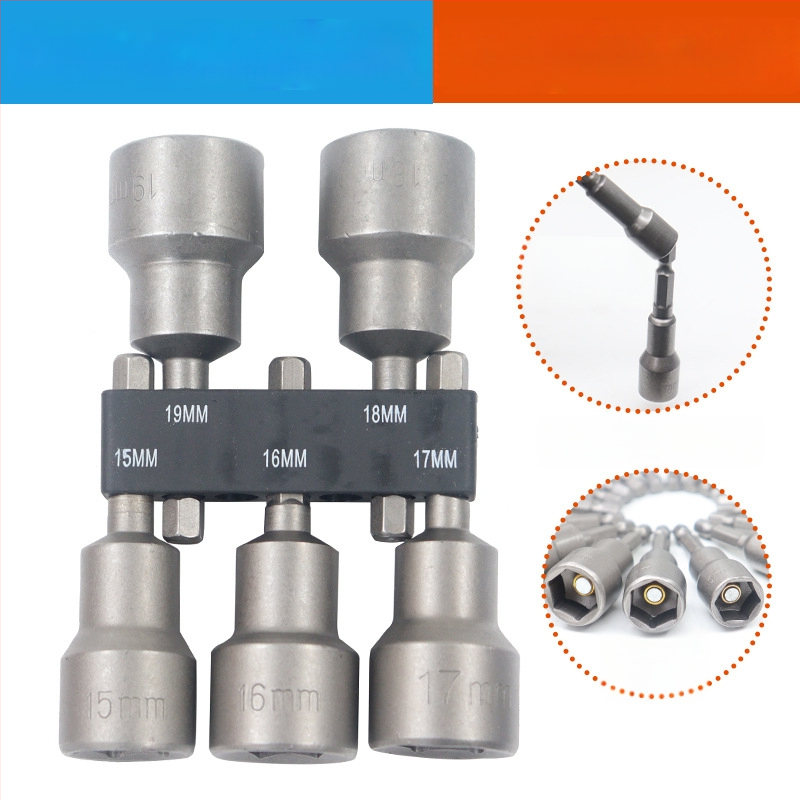 Σετ με εξάγωνο άξονα και κεφαλές υποδοχής για ηλεκτρικό τρυπάνι και κατσαβίδι, χάλυβας άνθρακας, 9/14 τεμάχια, οικιακή χρήση και επισκευές μηχανών