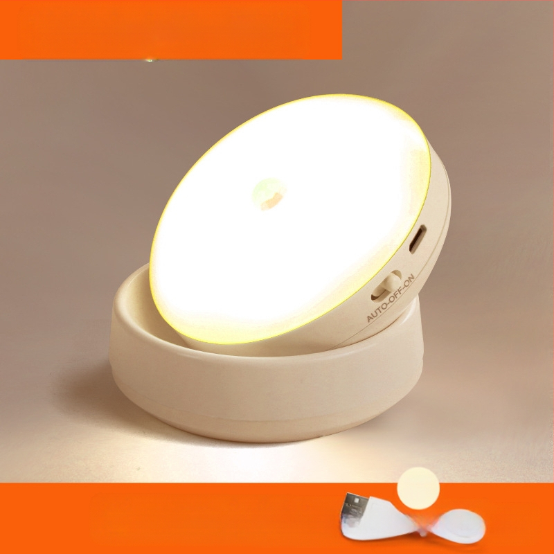 LED нощна лампа с датчик за движение, 360° въртене, магнитно закрепване, презареждаща се батерия (360° въртене, сензор за движение, LED, презареждаща се батерия, магнитно закрепване)