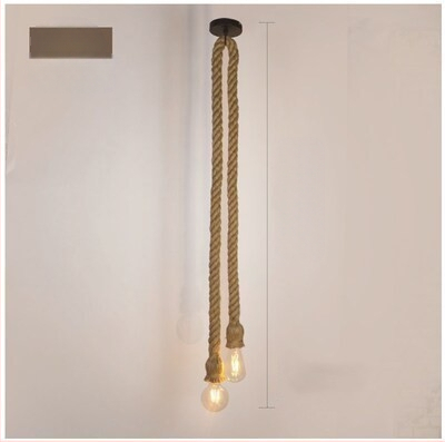 Kaņepju auklas lustra, LED piekaramā lampe, 220V, apgaismojuma platība 5–10 m²