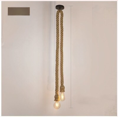 Kaņepju auklas lustra, LED piekaramā lampe, 220V, apgaismojuma platība 5–10 m²