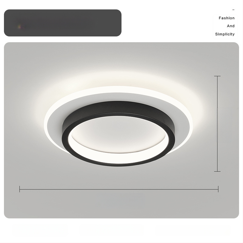 Σκανδιναβικού στυλ LED οροφής λαμπτήρας για διάδρομο και είσοδο, μεταλλικό σώμα, ακρυλική σκιά, κάλυψη 5–10 τ.μ.