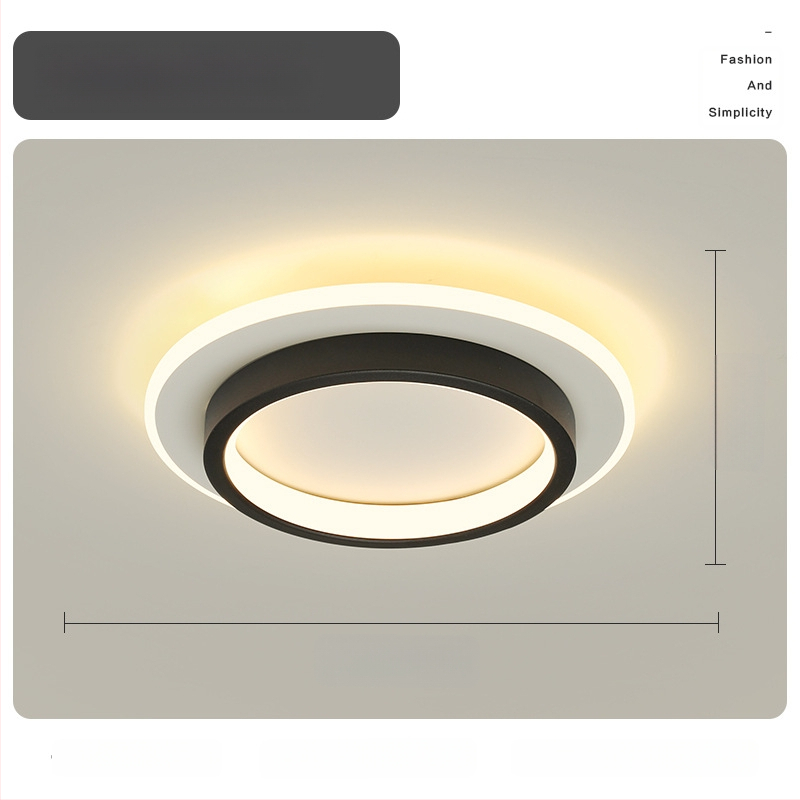 Σκανδιναβικού στυλ LED οροφής λαμπτήρας για διάδρομο και είσοδο, μεταλλικό σώμα, ακρυλική σκιά, κάλυψη 5–10 τ.μ.