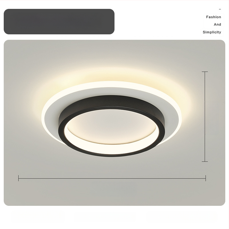 Σκανδιναβικού στυλ LED οροφής λαμπτήρας για διάδρομο και είσοδο, μεταλλικό σώμα, ακρυλική σκιά, κάλυψη 5–10 τ.μ.