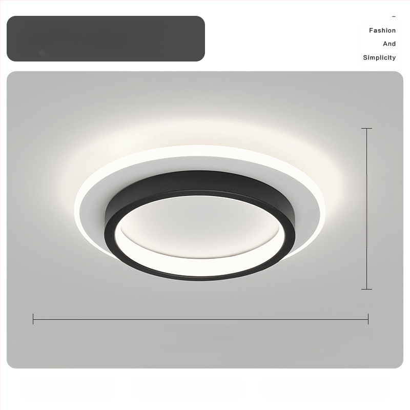 Σκανδιναβικού στυλ LED οροφής λαμπτήρας για διάδρομο και είσοδο, μεταλλικό σώμα, ακρυλική σκιά, κάλυψη 5–10 τ.μ.