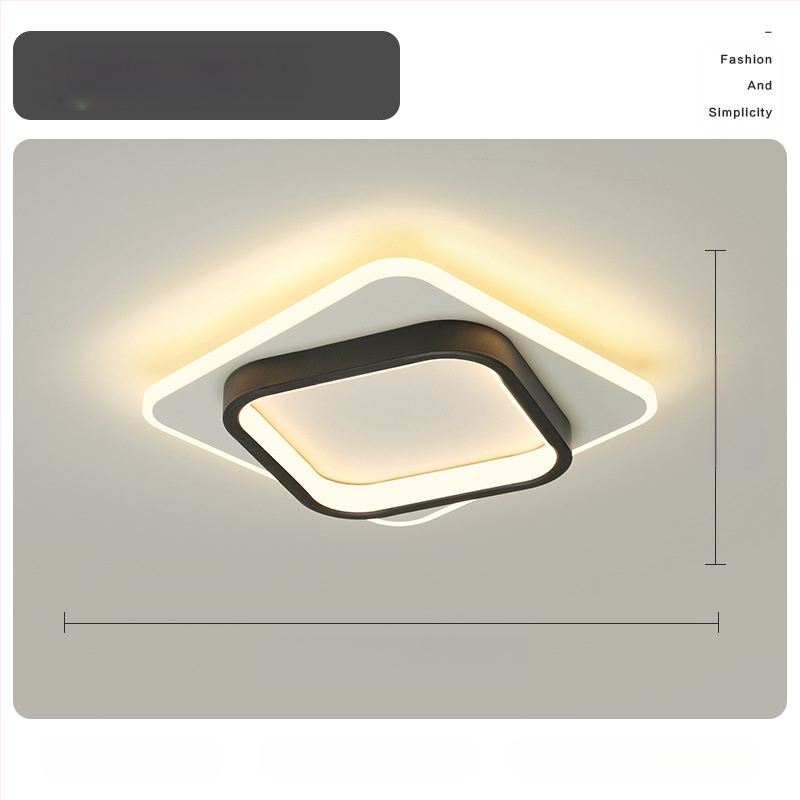 Σκανδιναβικού στυλ LED οροφής λαμπτήρας για διάδρομο και είσοδο, μεταλλικό σώμα, ακρυλική σκιά, κάλυψη 5–10 τ.μ.