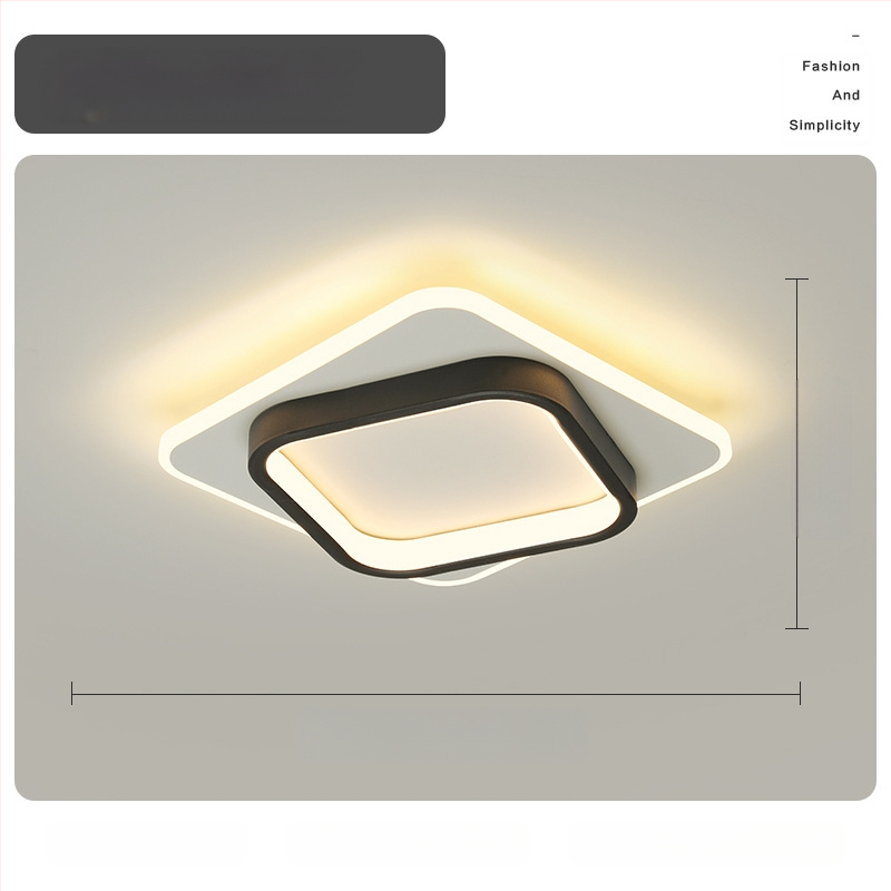 Σκανδιναβικού στυλ LED οροφής λαμπτήρας για διάδρομο και είσοδο, μεταλλικό σώμα, ακρυλική σκιά, κάλυψη 5–10 τ.μ.