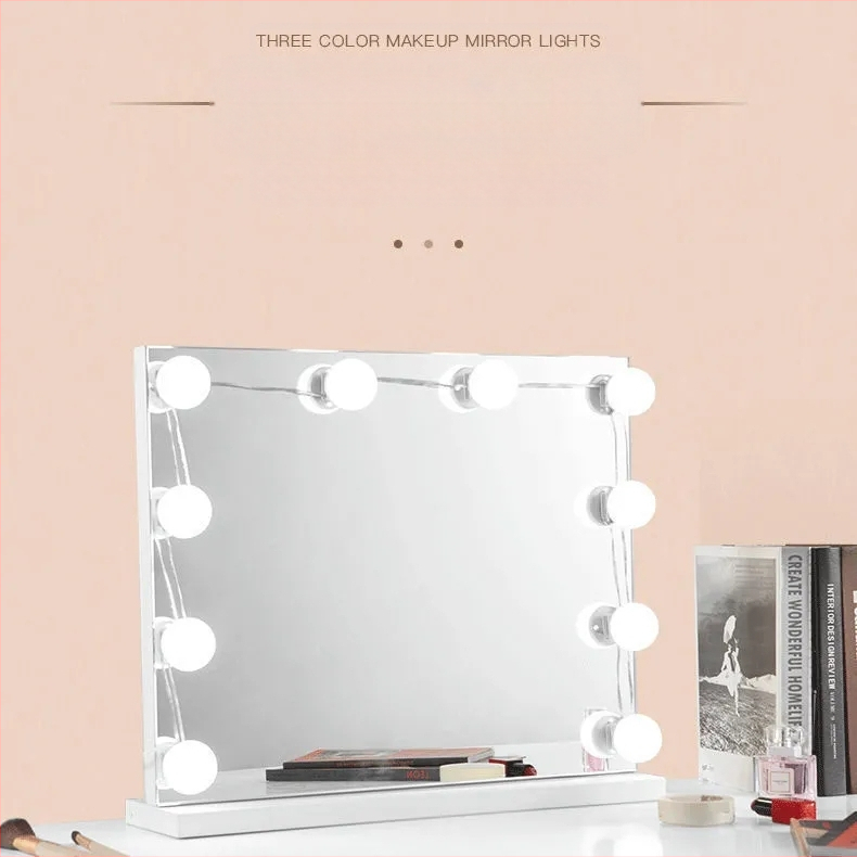 Огледална лампа за грим с LED осветление, преносима за бюро за грим, напрежение ≤36V, бутонен превключвател, CE сертифициран, модел 1-100