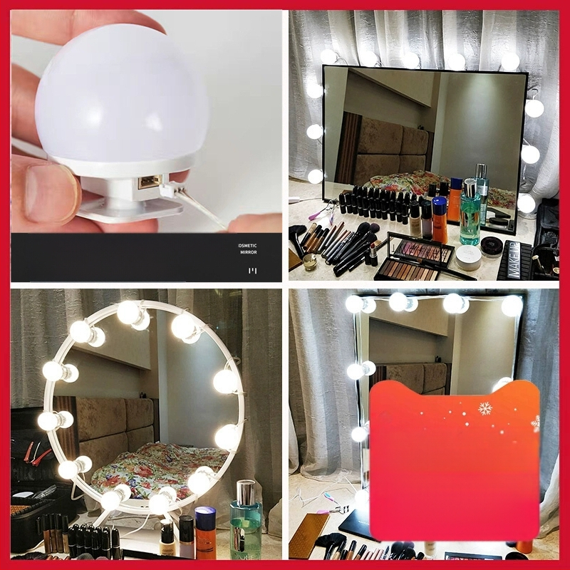 Огледална лампа за грим с LED осветление, преносима за бюро за грим, напрежение ≤36V, бутонен превключвател, CE сертифициран, модел 1-100