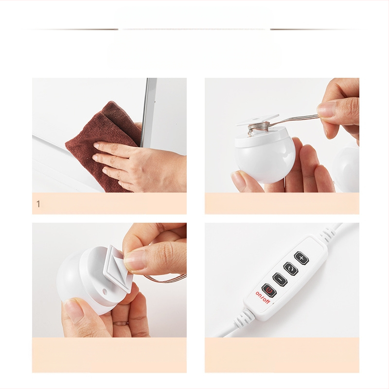 Огледална лампа за грим с LED осветление, преносима за бюро за грим, напрежение ≤36V, бутонен превключвател, CE сертифициран, модел 1-100