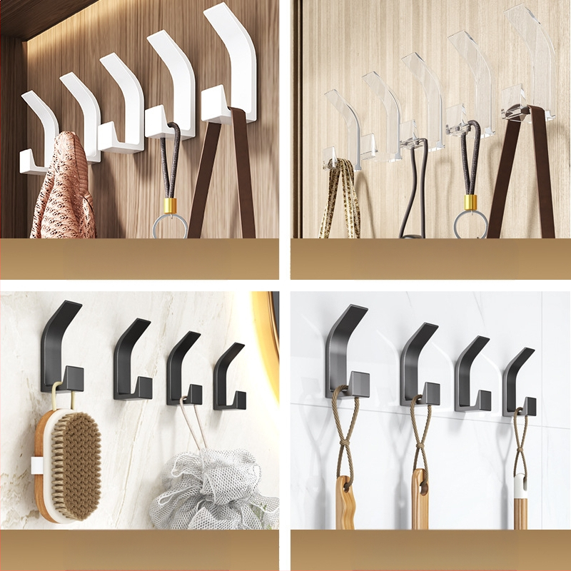 Αγκίστρι αυτοκόλλητο χωρίς τρύπες για κουζίνα και μπάνιο, ένας γάντζος, μοντέρνος μινιμαλισμός (Υλικό: πλαστικό; Φόρτωση: 5 kg; Στυλ: ένας γάντζος; Ποσότητα: 5–10)