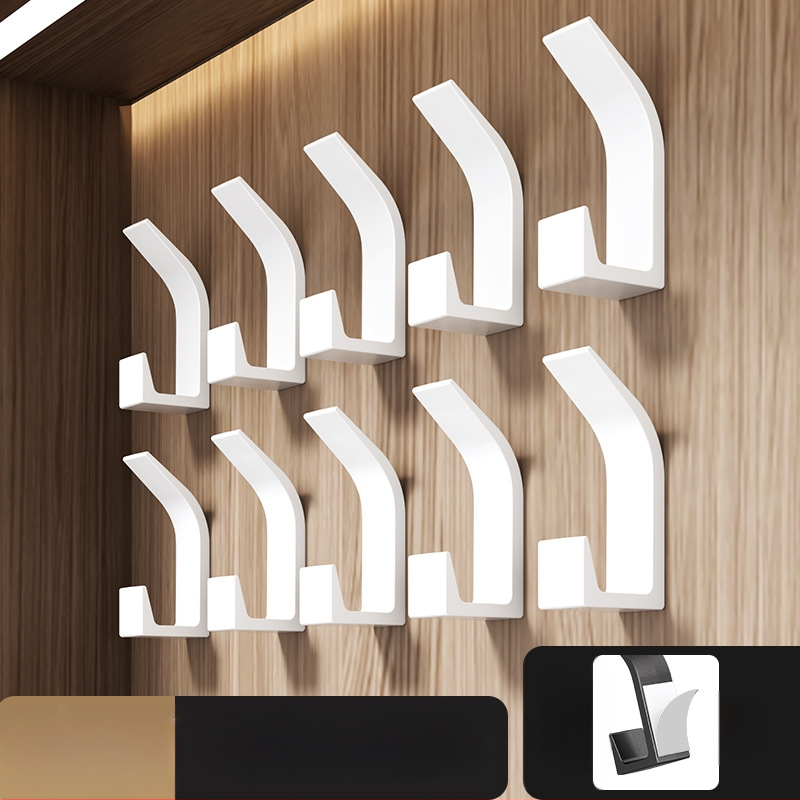 Αγκίστρι αυτοκόλλητο χωρίς τρύπες για κουζίνα και μπάνιο, ένας γάντζος, μοντέρνος μινιμαλισμός (Υλικό: πλαστικό; Φόρτωση: 5 kg; Στυλ: ένας γάντζος; Ποσότητα: 5–10)