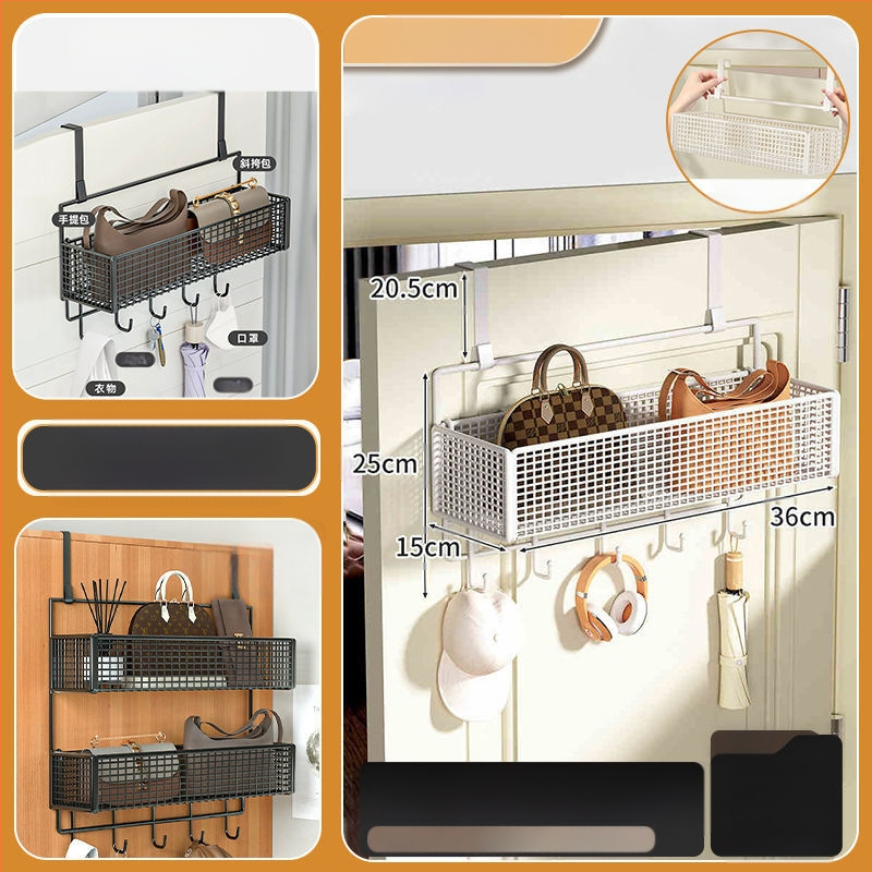 Vasból készült ajtó mögötti fali tartó ruhadarabokkal, 1–3 szint, fúrás nélküli rögzítés, spray-plasztik felület, teherbírás 10–15 kg