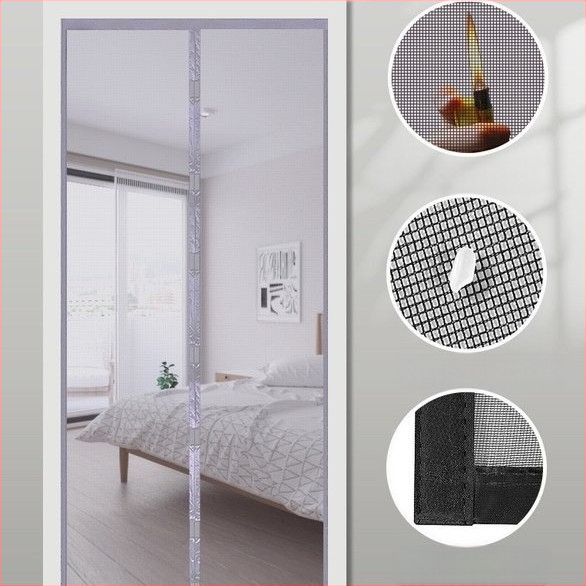 Κουρτίνα πόρτας αντιμουσουλίνων για κλιματιστικό με μαγνητικό διαμαντωδές πλέγμα και Velcro κούμπωμα; Υλικό: πλέγμα πόρτας; Κατάλληλη για υπνοδωμάτιο, μπαλκόνι και εμπορικούς χώρους; Στυλ: μοντέρνος μινιμαλισμός; Μοτίβο: ρίγες, μονόχρωμο, τετράγωνα
