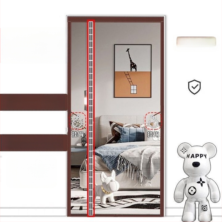 Κουρτίνα πόρτας αντιμουσουλίνων για κλιματιστικό με μαγνητικό διαμαντωδές πλέγμα και Velcro κούμπωμα; Υλικό: πλέγμα πόρτας; Κατάλληλη για υπνοδωμάτιο, μπαλκόνι και εμπορικούς χώρους; Στυλ: μοντέρνος μινιμαλισμός; Μοτίβο: ρίγες, μονόχρωμο, τετράγωνα