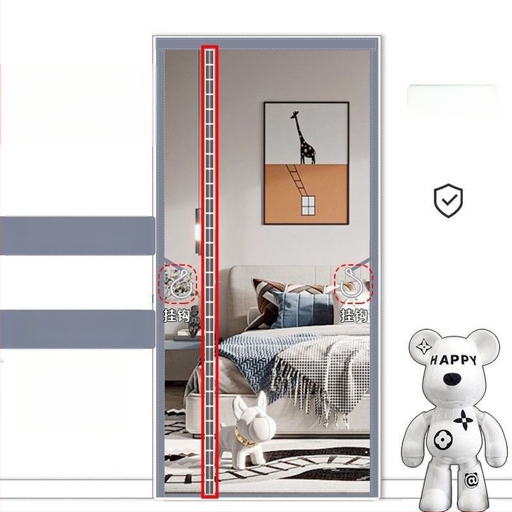 Κουρτίνα πόρτας αντιμουσουλίνων για κλιματιστικό με μαγνητικό διαμαντωδές πλέγμα και Velcro κούμπωμα; Υλικό: πλέγμα πόρτας; Κατάλληλη για υπνοδωμάτιο, μπαλκόνι και εμπορικούς χώρους; Στυλ: μοντέρνος μινιμαλισμός; Μοτίβο: ρίγες, μονόχρωμο, τετράγωνα