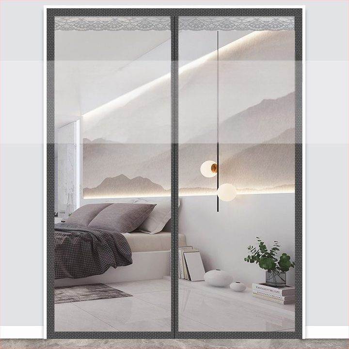 Κουρτίνα πόρτας αντιμουσουλίνων για κλιματιστικό με μαγνητικό διαμαντωδές πλέγμα και Velcro κούμπωμα; Υλικό: πλέγμα πόρτας; Κατάλληλη για υπνοδωμάτιο, μπαλκόνι και εμπορικούς χώρους; Στυλ: μοντέρνος μινιμαλισμός; Μοτίβο: ρίγες, μονόχρωμο, τετράγωνα