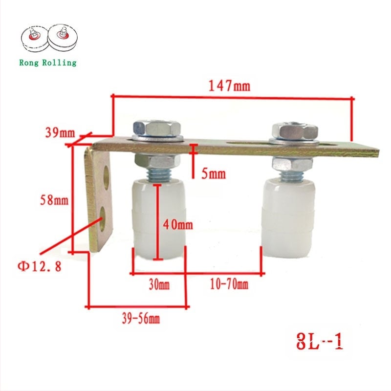 Найлонова плъзгаща врата ролка с двойна ролка и пластмасова шайба; фиксиран водач, модел 8l-1 / 8l-2