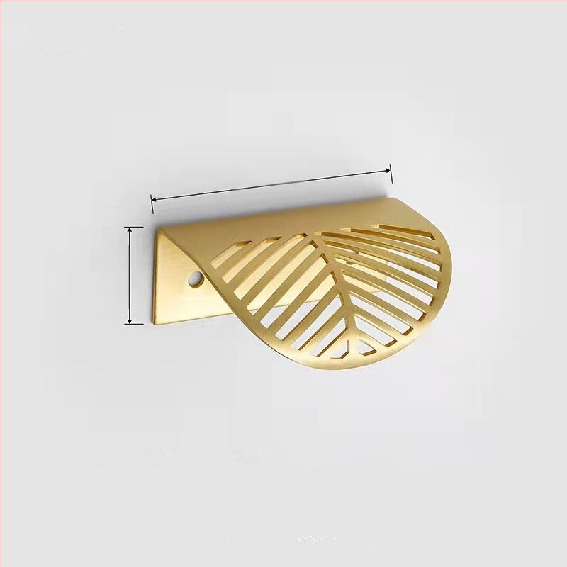 Κρυφή λαβή ντουλαπιού σε σχήμα φύλλου, από κράμα ψευδαργύρου, φινίρισμα ηλεκτροπλατίνας, μοντέλο 9995, Jiaao