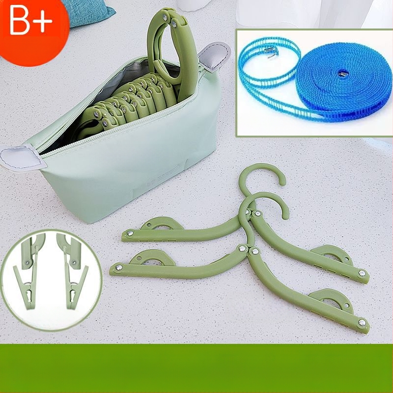 Πτυσσόμενη κρεμάστρα ταξιδιού για ρούχα - φορητός πλαστικός στεγνωτήρας ρούχων, σετ 8 τεμαχίων, μοντέρνος μινιμαλιστικός σχεδιασμός