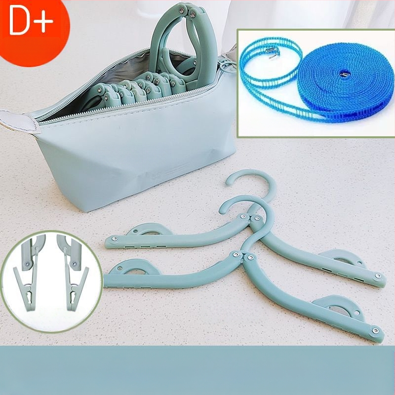 Πτυσσόμενη κρεμάστρα ταξιδιού για ρούχα - φορητός πλαστικός στεγνωτήρας ρούχων, σετ 8 τεμαχίων, μοντέρνος μινιμαλιστικός σχεδιασμός