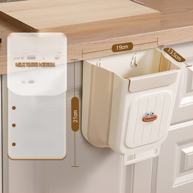 Επιτοίχιος διπλωτός πλαστικός κάδος απορριμμάτων κουζίνας, κυλινδρικού σχήματος, για πόρτες ντουλαπιών