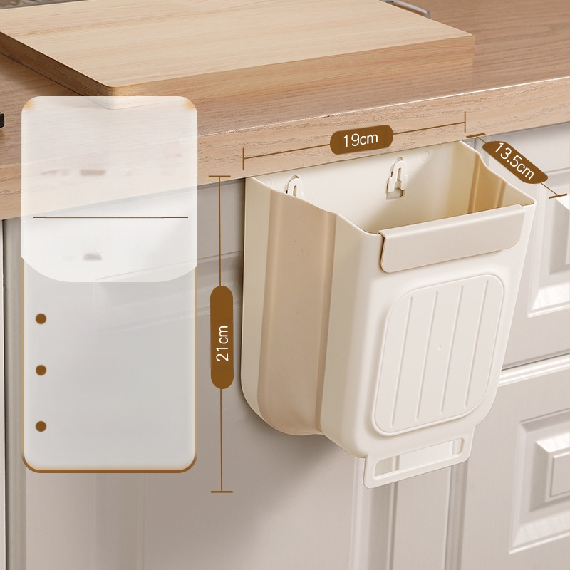 Επιτοίχιος διπλωτός πλαστικός κάδος απορριμμάτων κουζίνας, κυλινδρικού σχήματος, για πόρτες ντουλαπιών