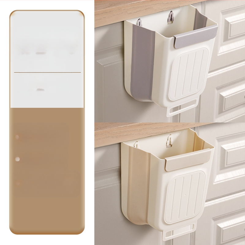 Επιτοίχιος διπλωτός πλαστικός κάδος απορριμμάτων κουζίνας, κυλινδρικού σχήματος, για πόρτες ντουλαπιών