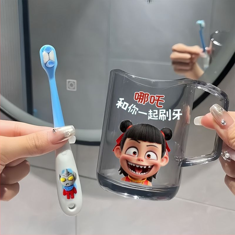 Παιδικό κύπελλο στοματικής έκπλυσης με οδοντόβουρτσα Nezha, πλαστικό