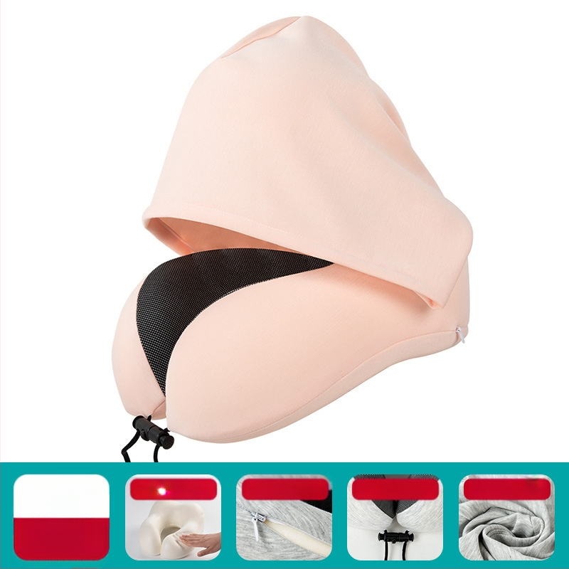 Μαξιλάρι σε σχήμα U για ταξίδια: μνήμη αφρού; κουκούλα; αποσπώμενο κάλυμμα; ύφασμα κατιονικό; μοντέρνο μινιμαλιστικό στυλ; βάρος ≤0.5 кг