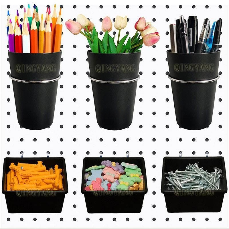 Πίνακας οπών (pegboard) για γραφείο – καθολικός οργανωτής εργαλείων, συμβατός με πίνακα οπών με κυκλικές οπές, απόσταση οπών 2,5 cm, δύο επιλογές τοποθέτησης