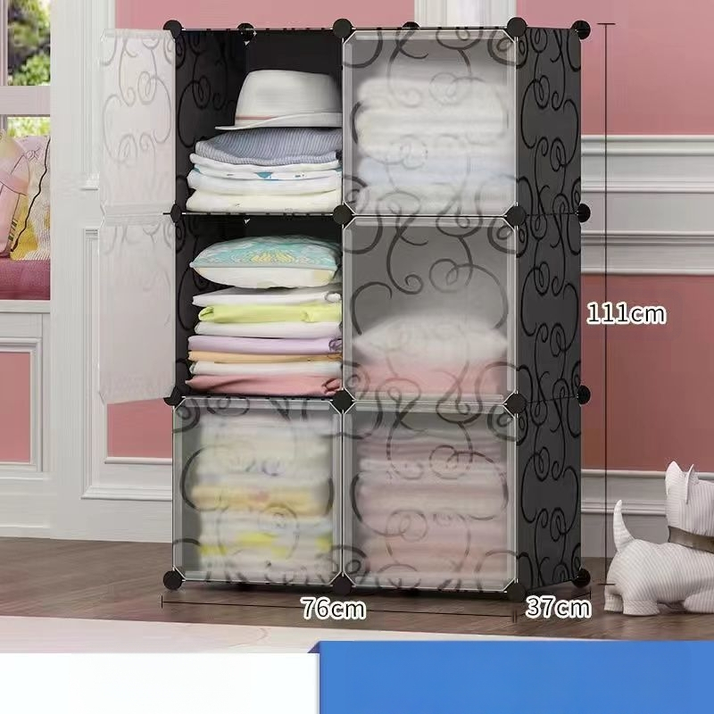 Πλαστική ντουλάπα με ενισχυμένο μεταλλικό πλαίσιο, απλός μοντέρνος σχεδιασμός, ντουλάπι αποθήκευσης υπνοδωματίου