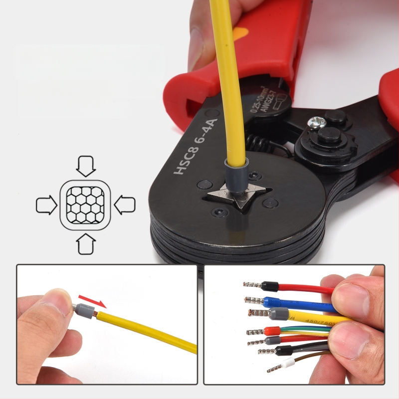 SANJIANG Tubu terminalo crimpo replės su ratchetu – taupymo dizainas, 45# plienas, 670 g