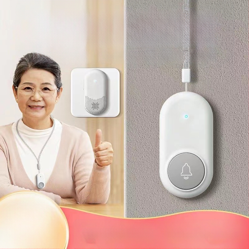 Ασύρματο Σύστημα Κλήσης Φροντίδας Ηλικιωμένων με Απομακρυσμένο Έλεγχο Κοντά στο Κρεβάτι και στο Μπάνιο, Έξυπνο Κουδούνι, Έκτακτη Λειτουργία Με Ένα Κουμπί, Αντίσταση 1 Ω
