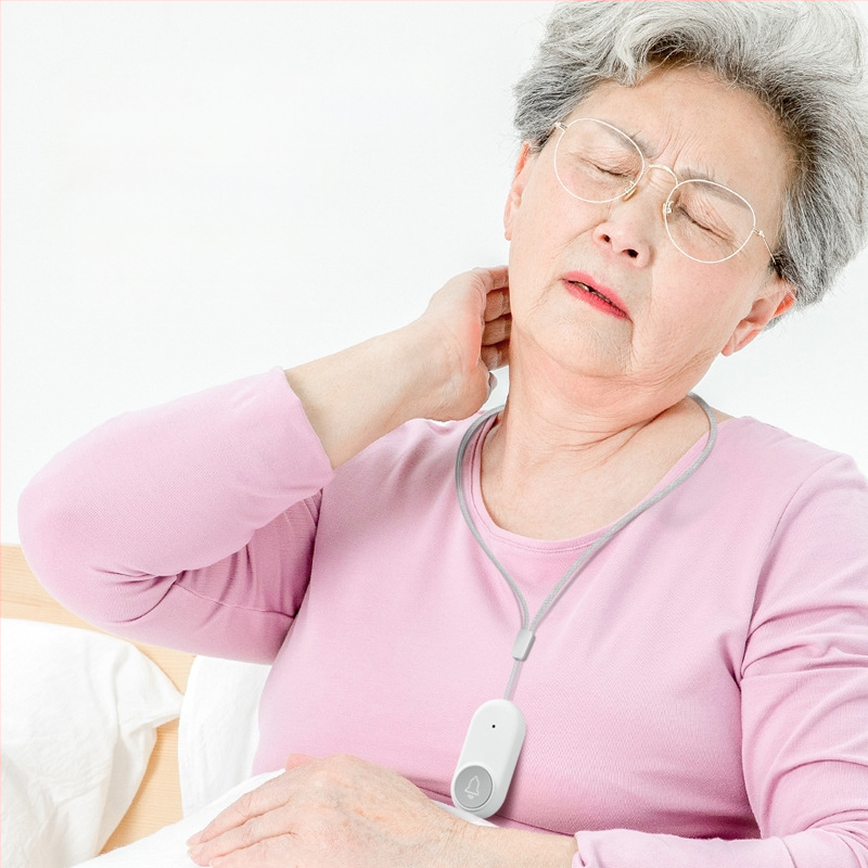 Ασύρματο Σύστημα Κλήσης Φροντίδας Ηλικιωμένων με Απομακρυσμένο Έλεγχο Κοντά στο Κρεβάτι και στο Μπάνιο, Έξυπνο Κουδούνι, Έκτακτη Λειτουργία Με Ένα Κουμπί, Αντίσταση 1 Ω