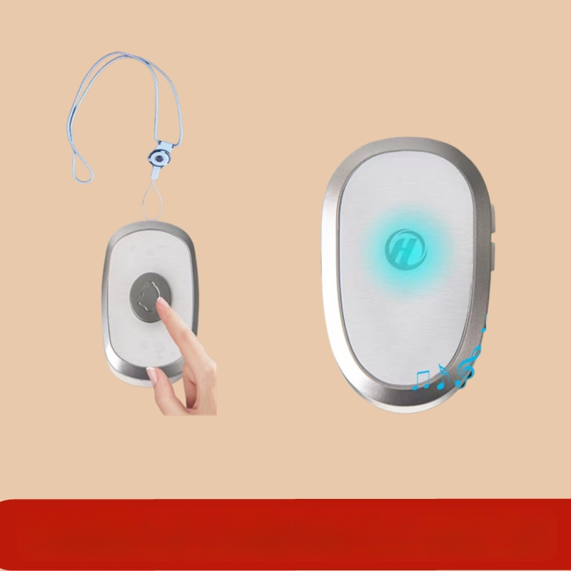 Ασύρματο Σύστημα Κλήσης Φροντίδας Ηλικιωμένων με Απομακρυσμένο Έλεγχο Κοντά στο Κρεβάτι και στο Μπάνιο, Έξυπνο Κουδούνι, Έκτακτη Λειτουργία Με Ένα Κουμπί, Αντίσταση 1 Ω