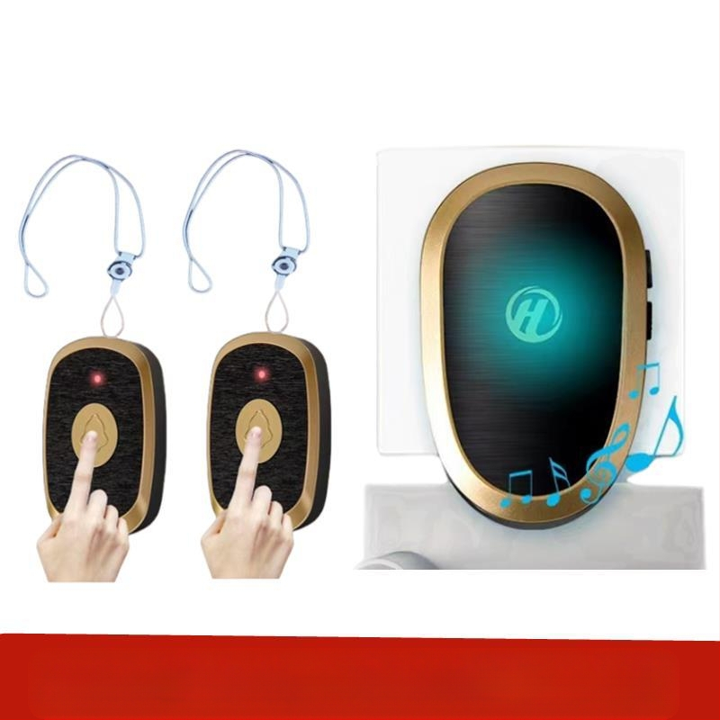 Ασύρματο Σύστημα Κλήσης Φροντίδας Ηλικιωμένων με Απομακρυσμένο Έλεγχο Κοντά στο Κρεβάτι και στο Μπάνιο, Έξυπνο Κουδούνι, Έκτακτη Λειτουργία Με Ένα Κουμπί, Αντίσταση 1 Ω