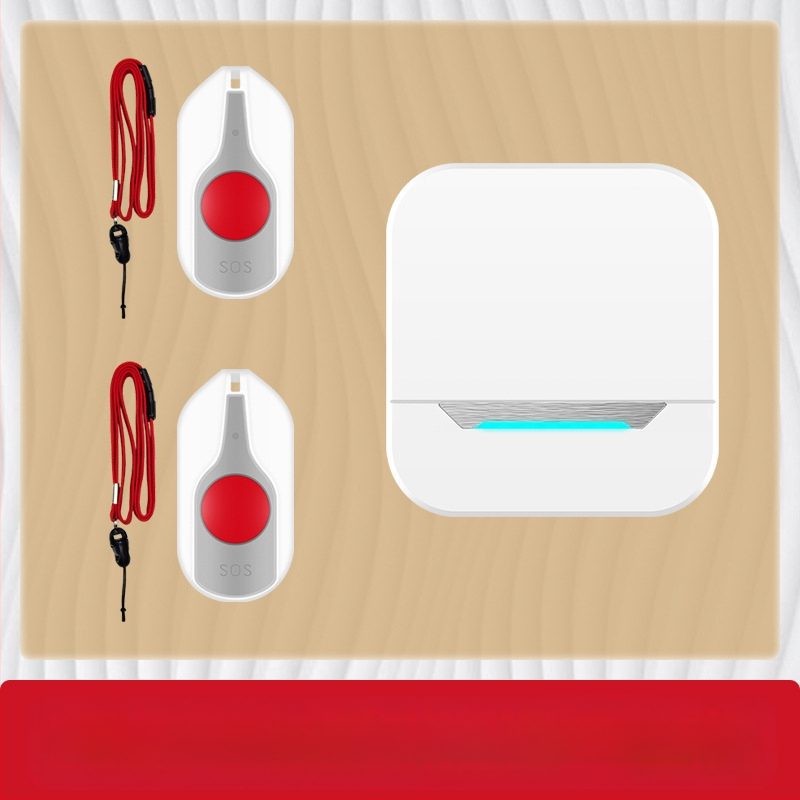 Ασύρματο Σύστημα Κλήσης Φροντίδας Ηλικιωμένων με Απομακρυσμένο Έλεγχο Κοντά στο Κρεβάτι και στο Μπάνιο, Έξυπνο Κουδούνι, Έκτακτη Λειτουργία Με Ένα Κουμπί, Αντίσταση 1 Ω