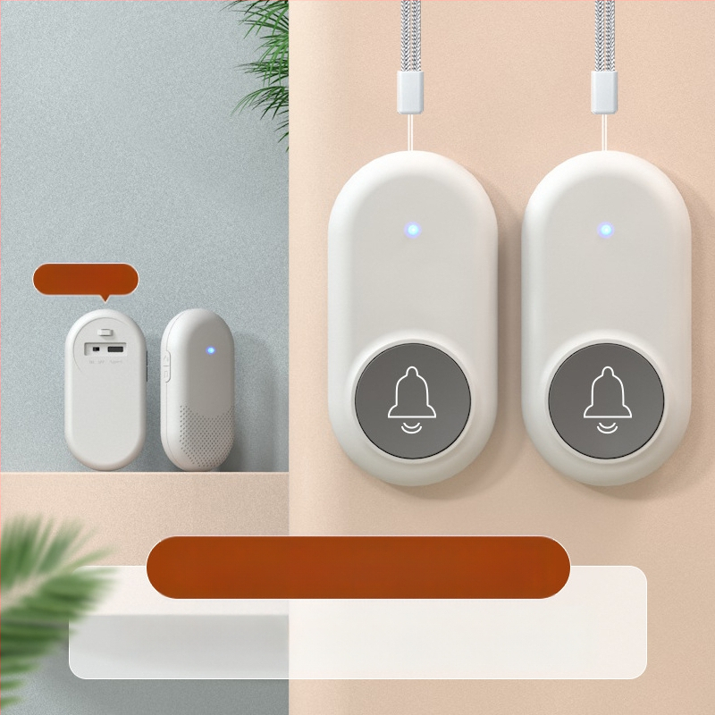 Ασύρματο Σύστημα Κλήσης Φροντίδας Ηλικιωμένων με Απομακρυσμένο Έλεγχο Κοντά στο Κρεβάτι και στο Μπάνιο, Έξυπνο Κουδούνι, Έκτακτη Λειτουργία Με Ένα Κουμπί, Αντίσταση 1 Ω