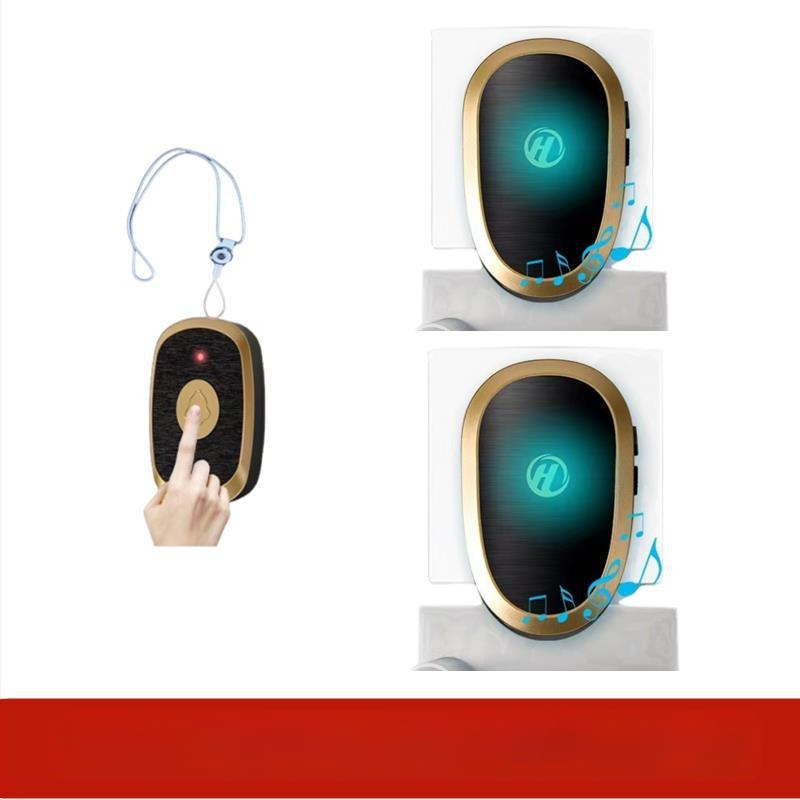 Ασύρματο Σύστημα Κλήσης Φροντίδας Ηλικιωμένων με Απομακρυσμένο Έλεγχο Κοντά στο Κρεβάτι και στο Μπάνιο, Έξυπνο Κουδούνι, Έκτακτη Λειτουργία Με Ένα Κουμπί, Αντίσταση 1 Ω