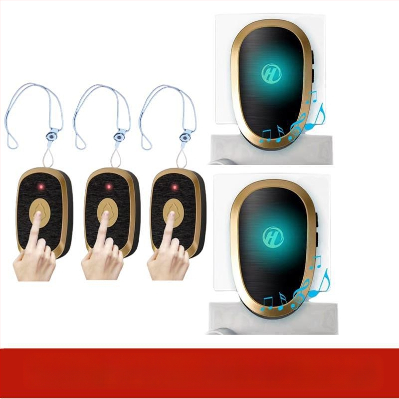 Ασύρματο Σύστημα Κλήσης Φροντίδας Ηλικιωμένων με Απομακρυσμένο Έλεγχο Κοντά στο Κρεβάτι και στο Μπάνιο, Έξυπνο Κουδούνι, Έκτακτη Λειτουργία Με Ένα Κουμπί, Αντίσταση 1 Ω