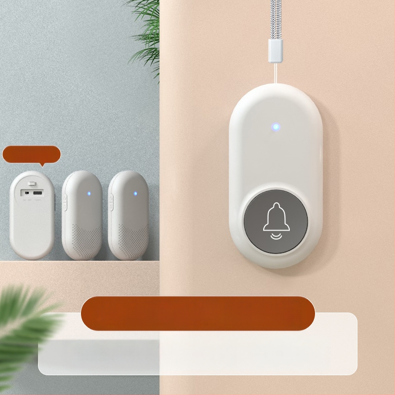 Ασύρματο Σύστημα Κλήσης Φροντίδας Ηλικιωμένων με Απομακρυσμένο Έλεγχο Κοντά στο Κρεβάτι και στο Μπάνιο, Έξυπνο Κουδούνι, Έκτακτη Λειτουργία Με Ένα Κουμπί, Αντίσταση 1 Ω