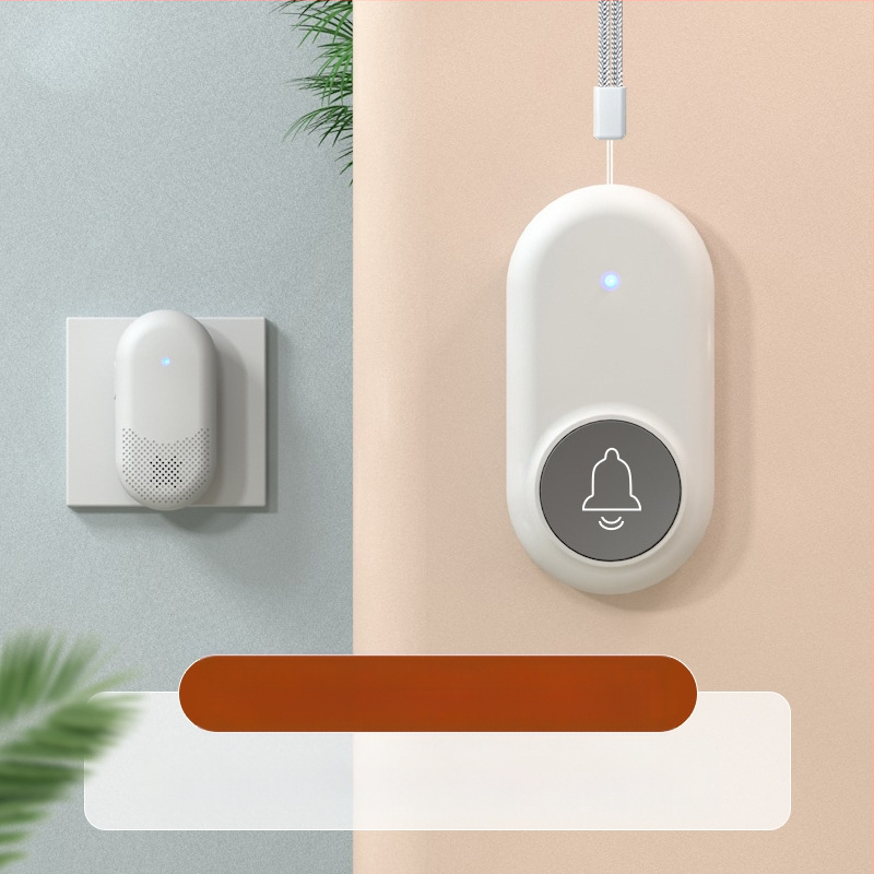 Ασύρματο Σύστημα Κλήσης Φροντίδας Ηλικιωμένων με Απομακρυσμένο Έλεγχο Κοντά στο Κρεβάτι και στο Μπάνιο, Έξυπνο Κουδούνι, Έκτακτη Λειτουργία Με Ένα Κουμπί, Αντίσταση 1 Ω