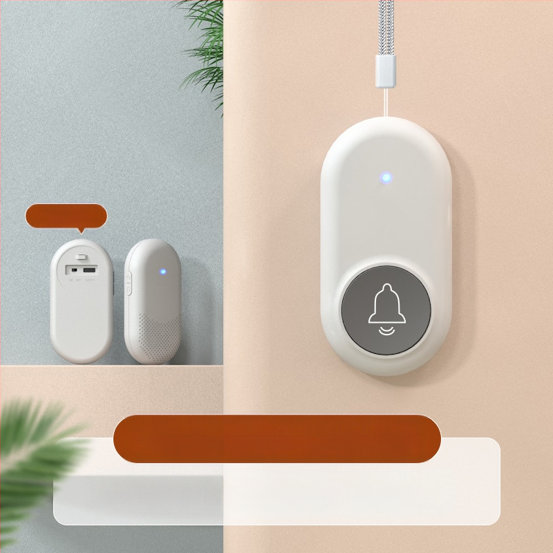 Ασύρματο Σύστημα Κλήσης Φροντίδας Ηλικιωμένων με Απομακρυσμένο Έλεγχο Κοντά στο Κρεβάτι και στο Μπάνιο, Έξυπνο Κουδούνι, Έκτακτη Λειτουργία Με Ένα Κουμπί, Αντίσταση 1 Ω