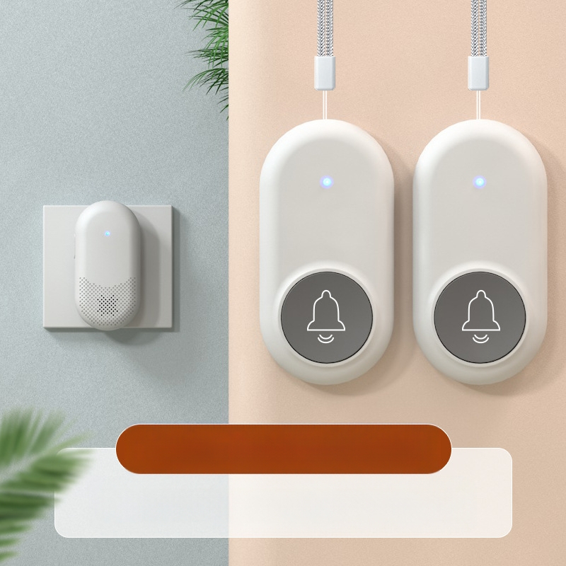 Ασύρματο Σύστημα Κλήσης Φροντίδας Ηλικιωμένων με Απομακρυσμένο Έλεγχο Κοντά στο Κρεβάτι και στο Μπάνιο, Έξυπνο Κουδούνι, Έκτακτη Λειτουργία Με Ένα Κουμπί, Αντίσταση 1 Ω