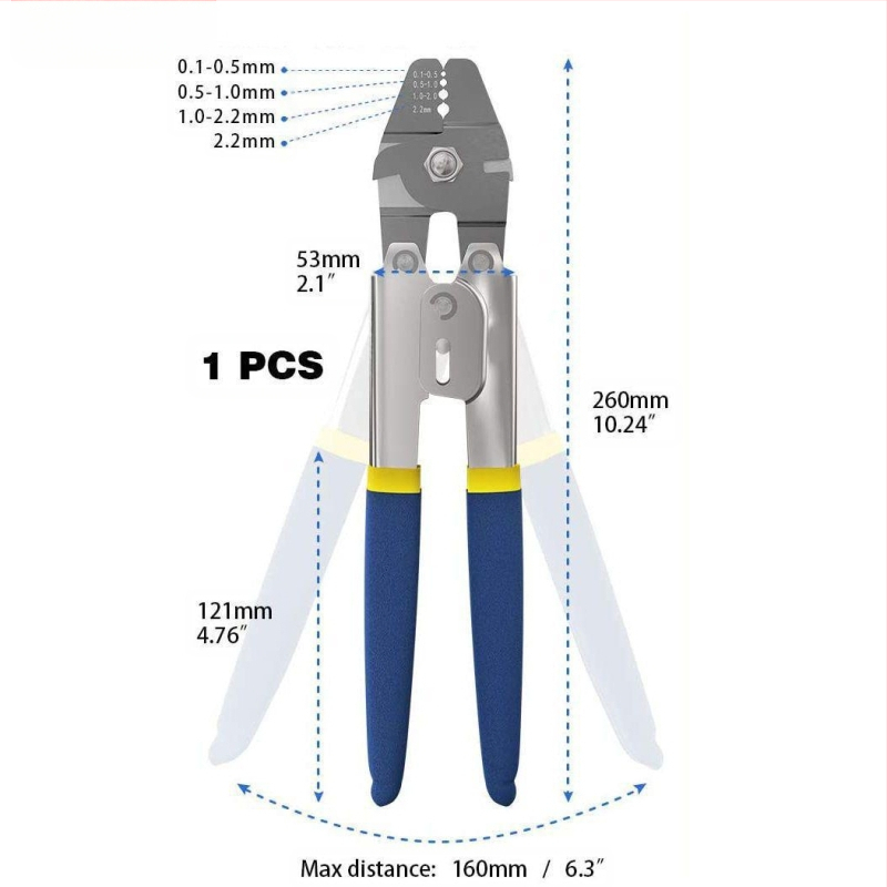 Aliuminio 8 formos krimpavimo įrankis vielos lynui, darbo taupymas, M2.0