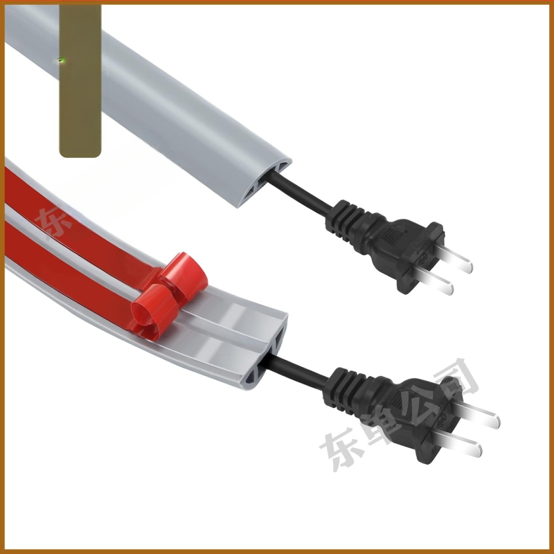 Λωρίδα προστασίας καλωδίων από καουτσούκ, αυτοκόλλητη μόνωση δαπέδου, κανάλι διαχείρισης οικιακών καλωδίων, παχυσμένη και ευρύτερη, σχήματος D, Προέλευση Χεμπέ Ξίνγκταϊ