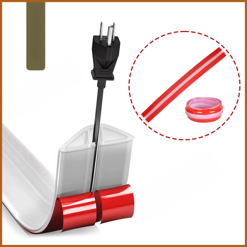 Λωρίδα προστασίας καλωδίων από καουτσούκ, αυτοκόλλητη μόνωση δαπέδου, κανάλι διαχείρισης οικιακών καλωδίων, παχυσμένη και ευρύτερη, σχήματος D, Προέλευση Χεμπέ Ξίνγκταϊ